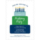 Blue Tiered Cake Birthday Invitations Image 5 of 5